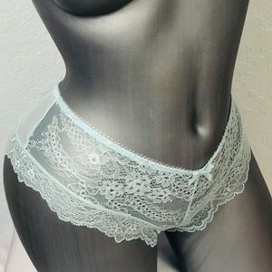 $10 VS Eyelet Lace Opal Blue Cheeky Panty